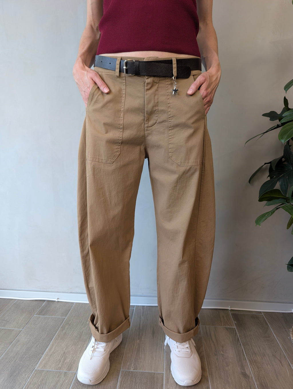 Pantalone ovetto tela tasconi SUSY MIX