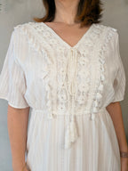 Abito scollo v boho inserti macrame LINDA's