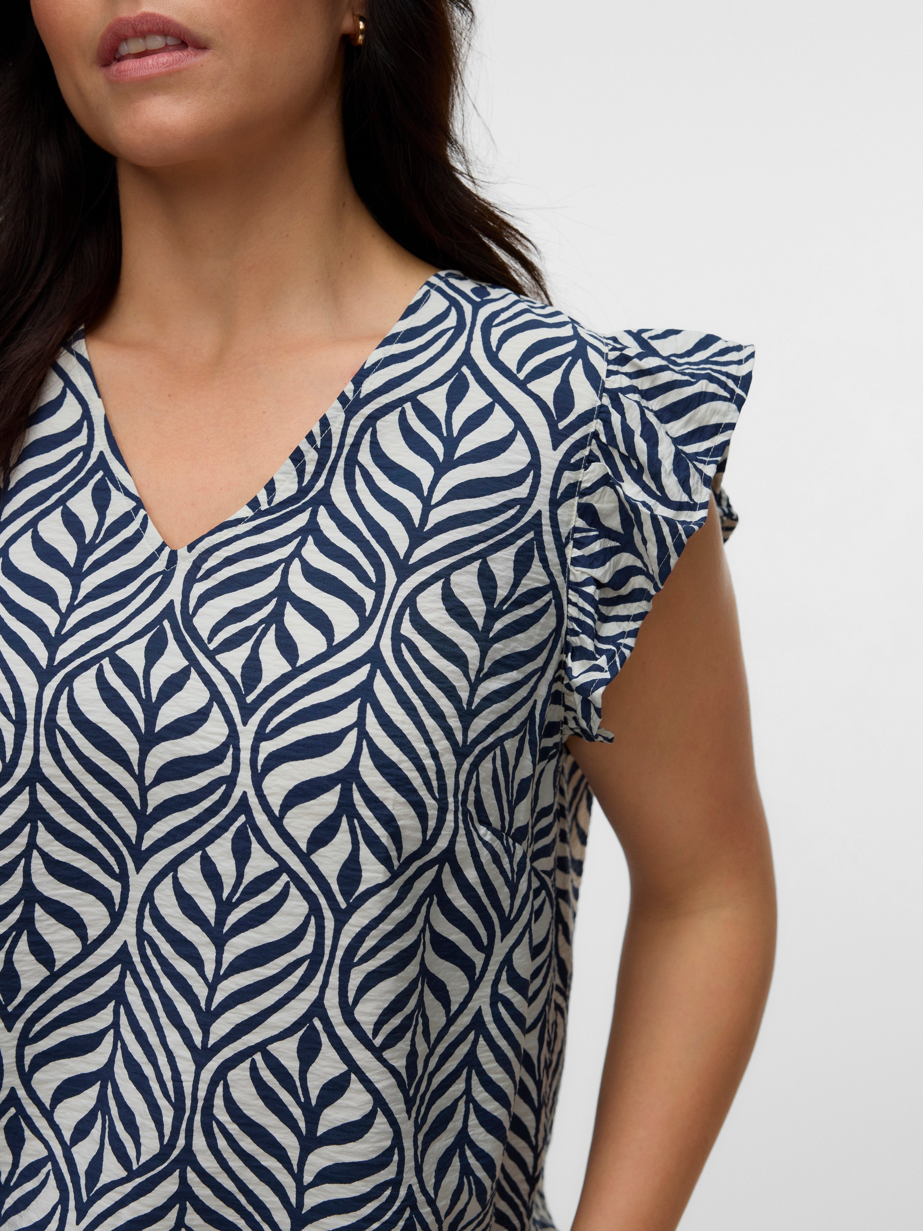 Casacca a V stampata smanicata VEROMODA CURVY