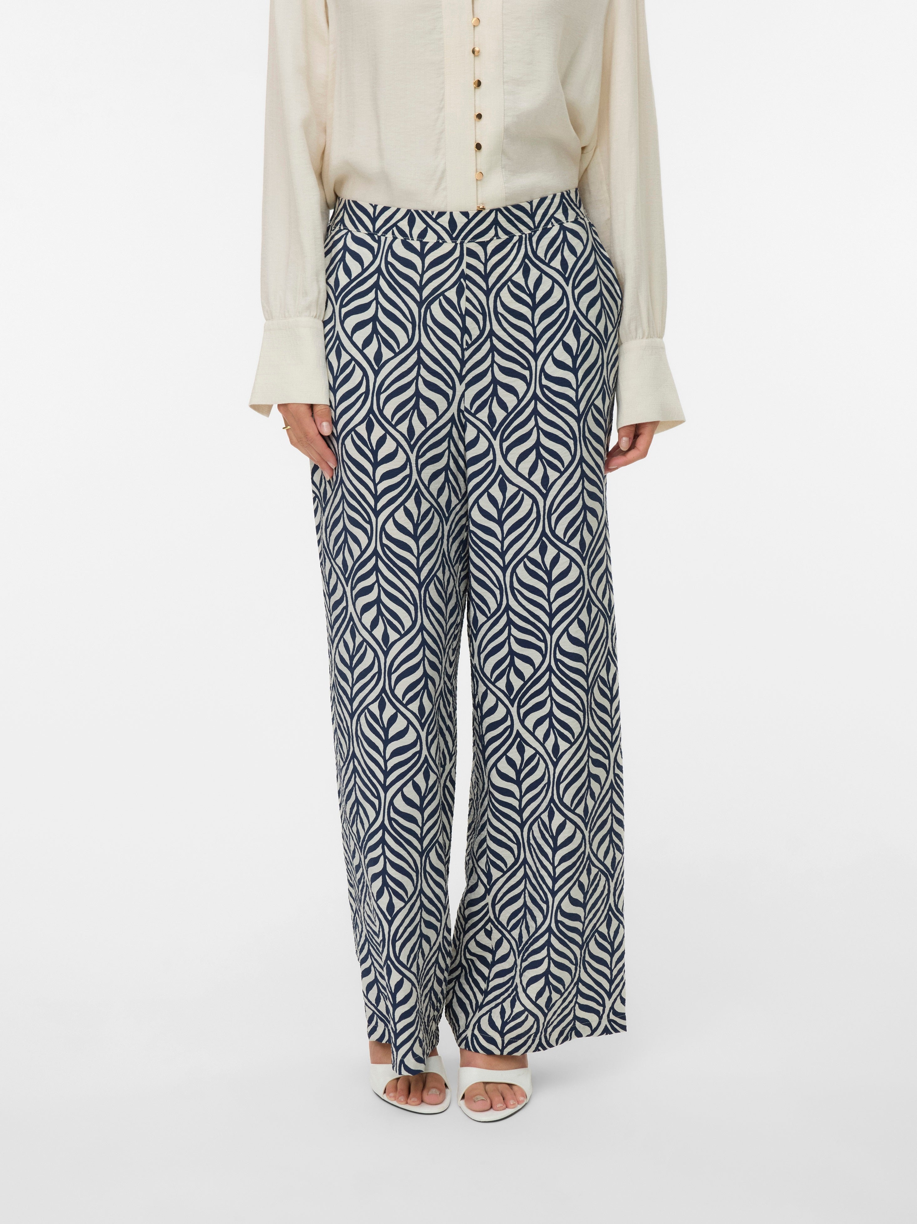 Pantalone stampato foglie elastico VEROMODA